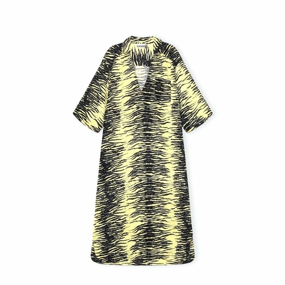 GANNI Animal Print Midi Dress Size S/M - Picture 2 of 3